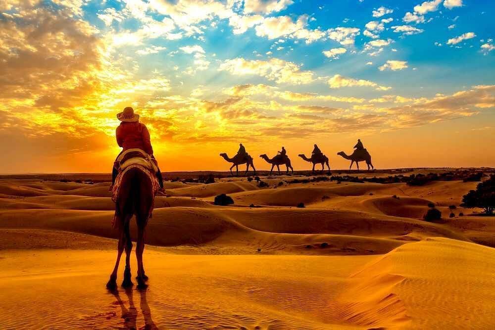 Sunrise Desert View with ATV Quad Biking and Camel Riding